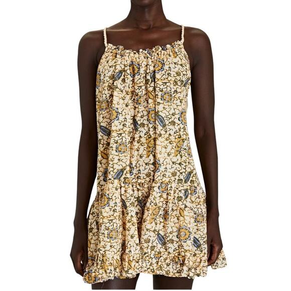 Ulla Johnson Trula Tie Shoulder Mini Dress Coverup In Citrus Size Medium - Picture 8 of 15